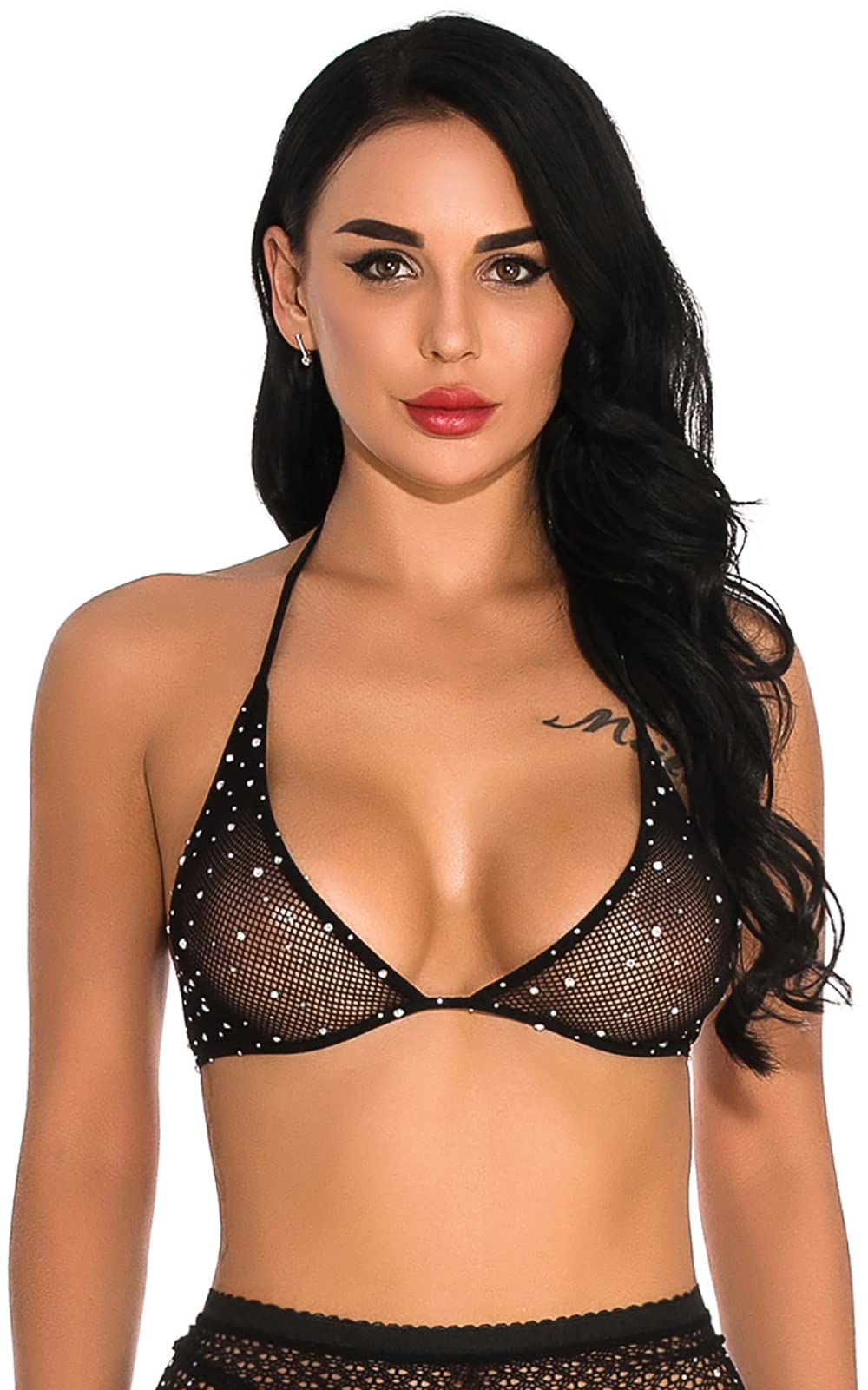 Kikoroco Women's Sexy Bikini Bra with Diamond