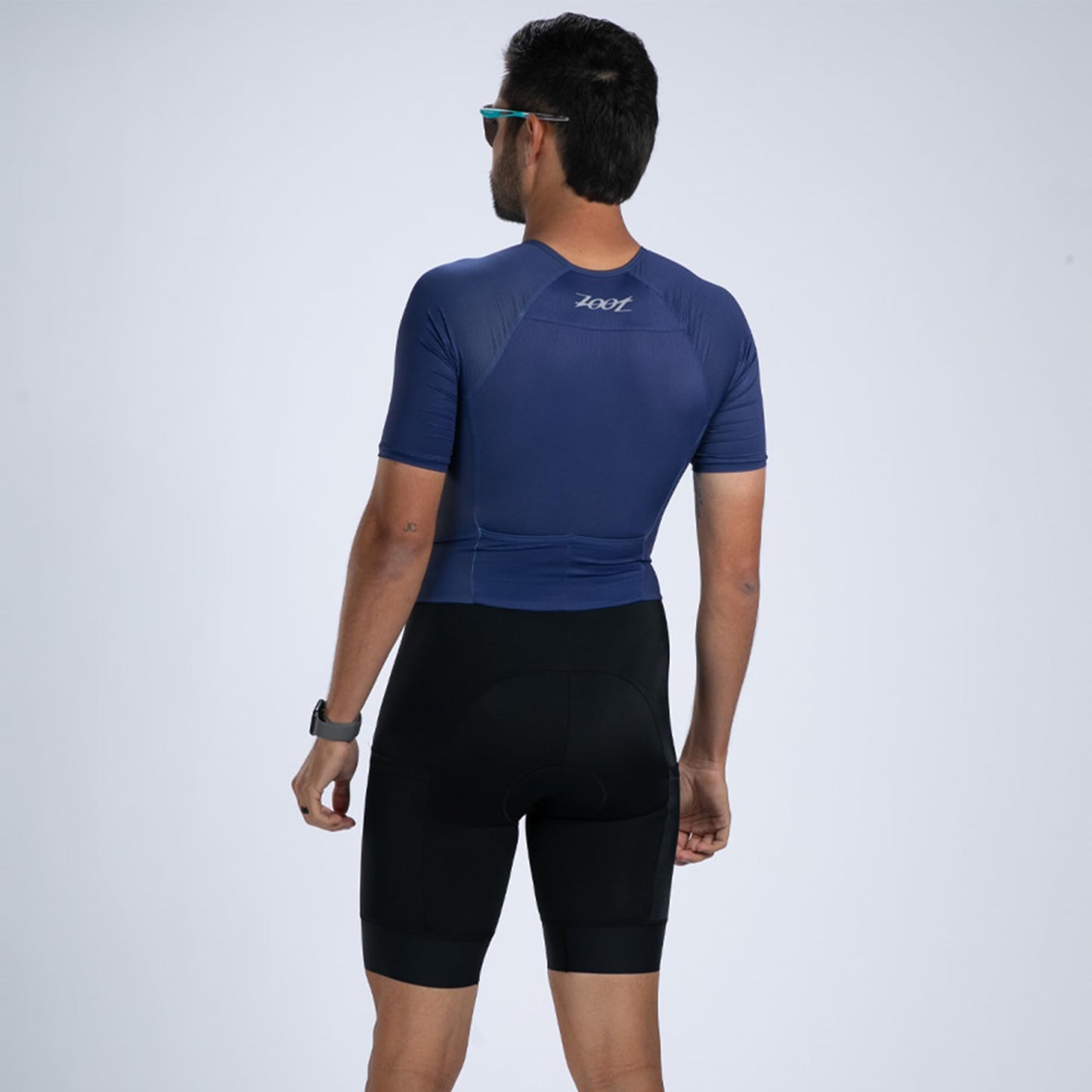 Zoot Men’s Core Tri Aero FZ Racesuit, Short Sleeve Moisture-Wicking Triathlon Suit, Plush Chamois & Storage for Race Day - Navy - 2X-Large