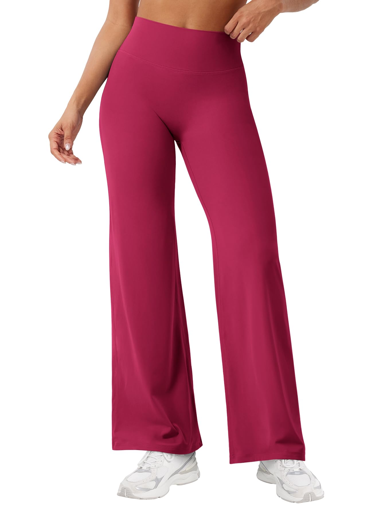YEOREO Workout Leggings Womens No Front Seam Straight Leggings 29" High Waist Buttery Eddiy Gym Yoga Pants Ruby Red XS
