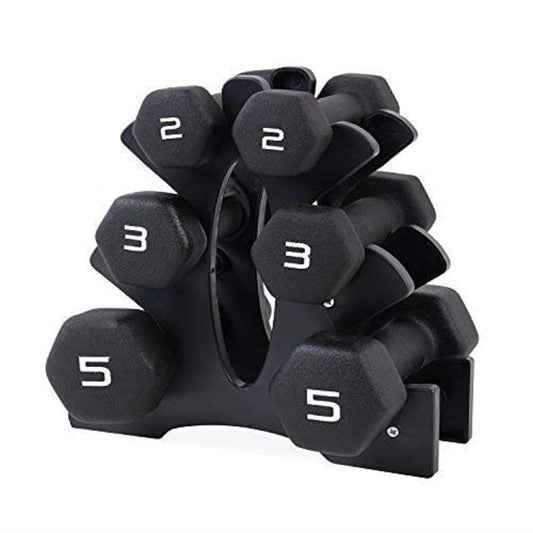 CAP Barbell Neoprene Dumbbell Set with Rack, 20 Pounds, Black