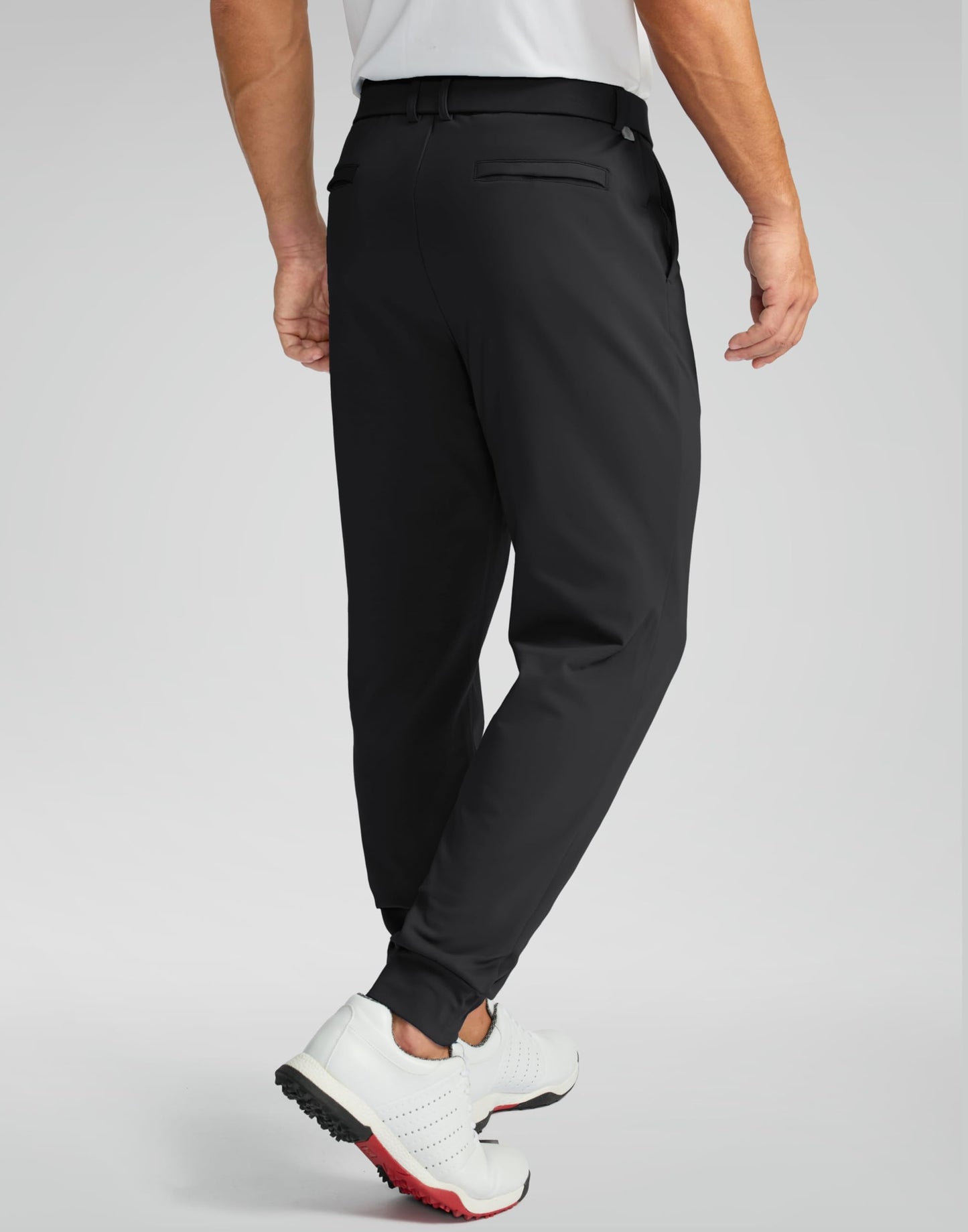 Soothfeel Mens Fleece Lined Golf Joggers with Pockets Slim Fit Stretch Sweatpants Dress Work Travel Warm Winter Pants for Men Black L