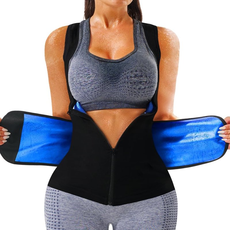 Sauna Vest for Women - Waist Trainer Workout Sweat Vest with Zipper | Heat Trapping Design