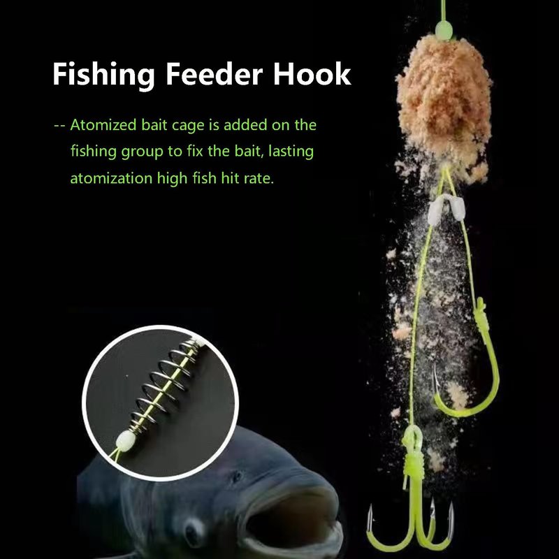 Drum Spring Feeder Fishing Hooks - Durable Carp Bait Traps for Effective Fishing