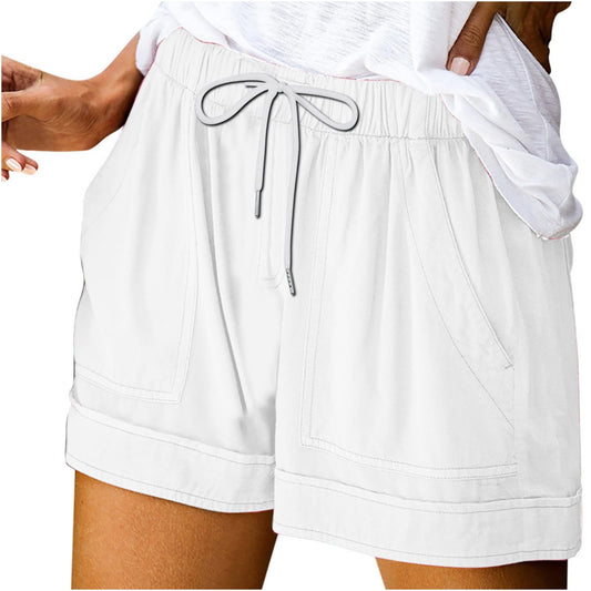 Aboser Shorts Womens Womens Shorts Casual Drawstring Sweatshorts Classic Solid Color Pant Stretch Wide Leg Bottoms 2024 Y2K Lounge Shorts Prime Early Access Deals Prime of Day Deals Snacks