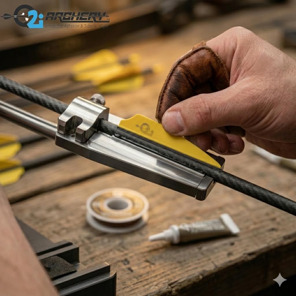 Q2i Fusion X-II | 2.5" | 100pk | Yellow High-Performance Arrow Fletching Vanes with Tri-Fusion Adhesion Technology for Target Archery