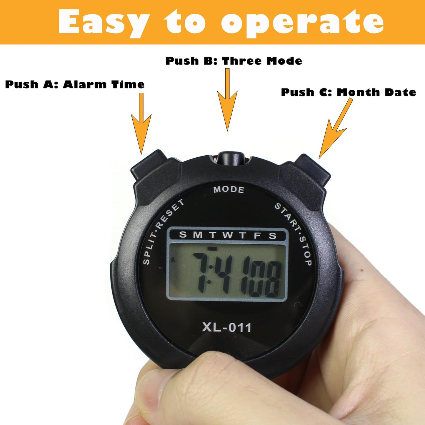 16-Pack Multi-Function Electronic Digital Sport Stopwatch Timer, Large Display with Date Time and Alarm Function, Sports Coaches Fitness Coaches and Referees Black
