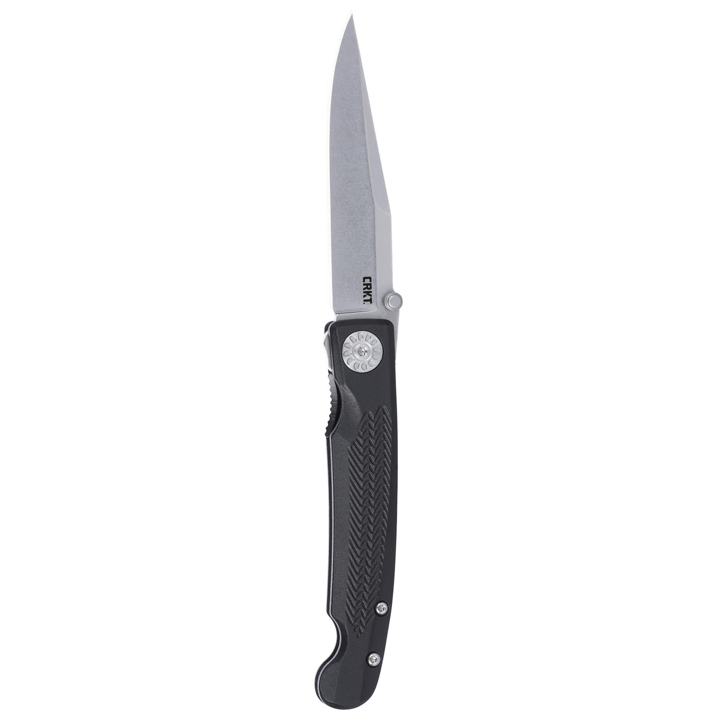 CRKT Fidus Everyday Carry Folding Knife with Liner Lock: 12C27 Plain Edge Blade, Black Glass-Reinforced Nylon Handle, 4220