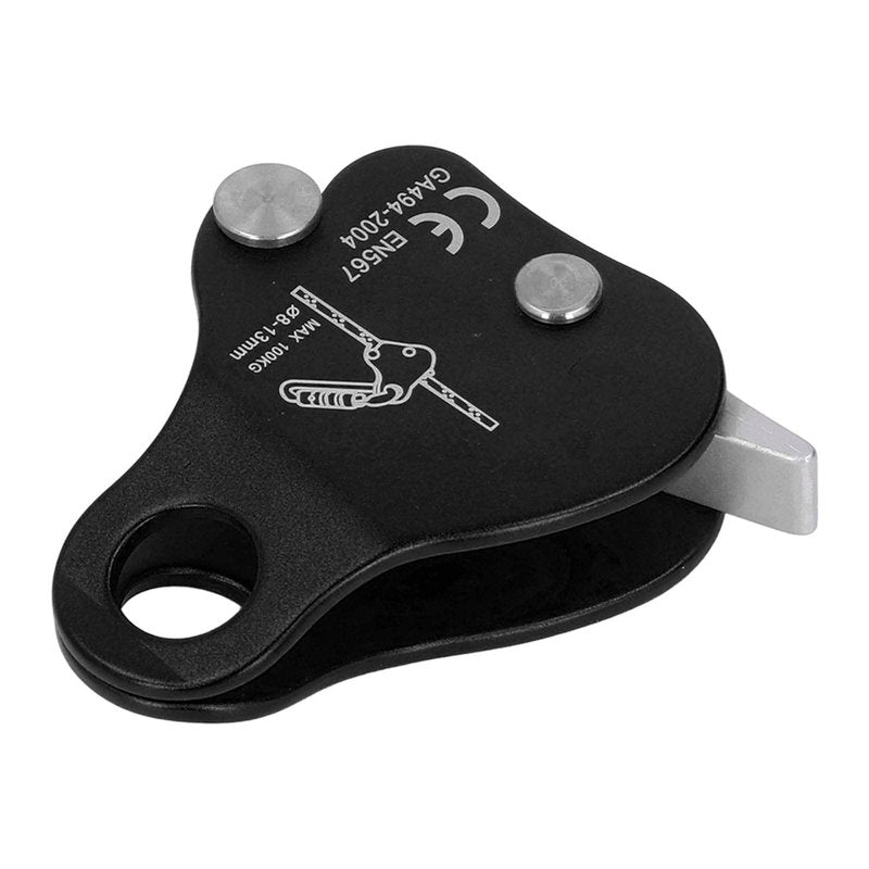VGEBY Climbing Rope Grab, Self Braking Safety Grip Clamp Ascender Device for Mountaineering Rappelling Rescue Outdoor Sports