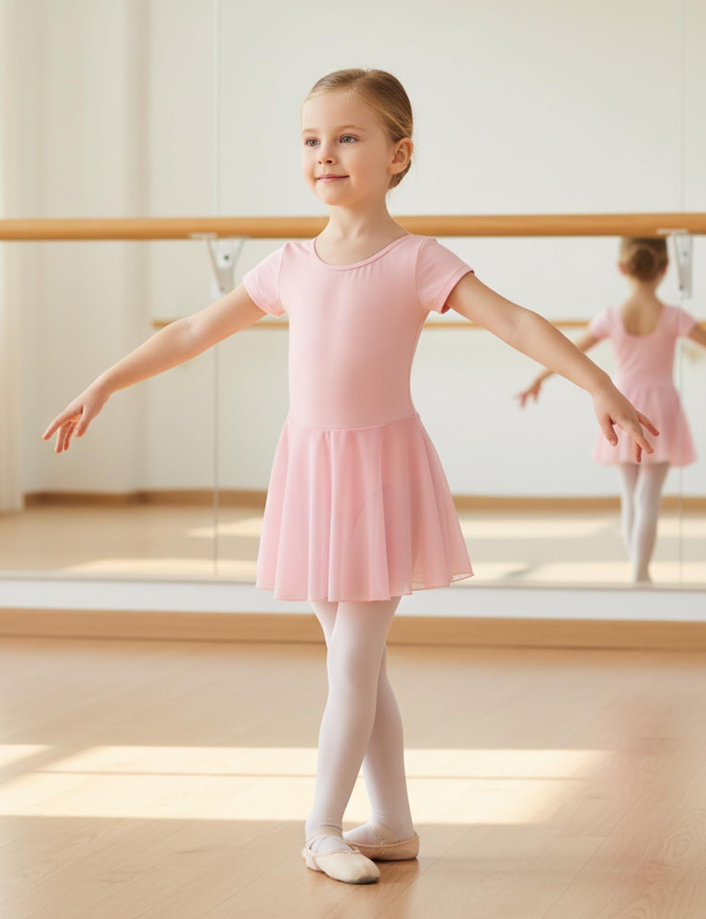 DIPUG Ballet Leotards for Girls Dance Leotards Pink 4-6Years