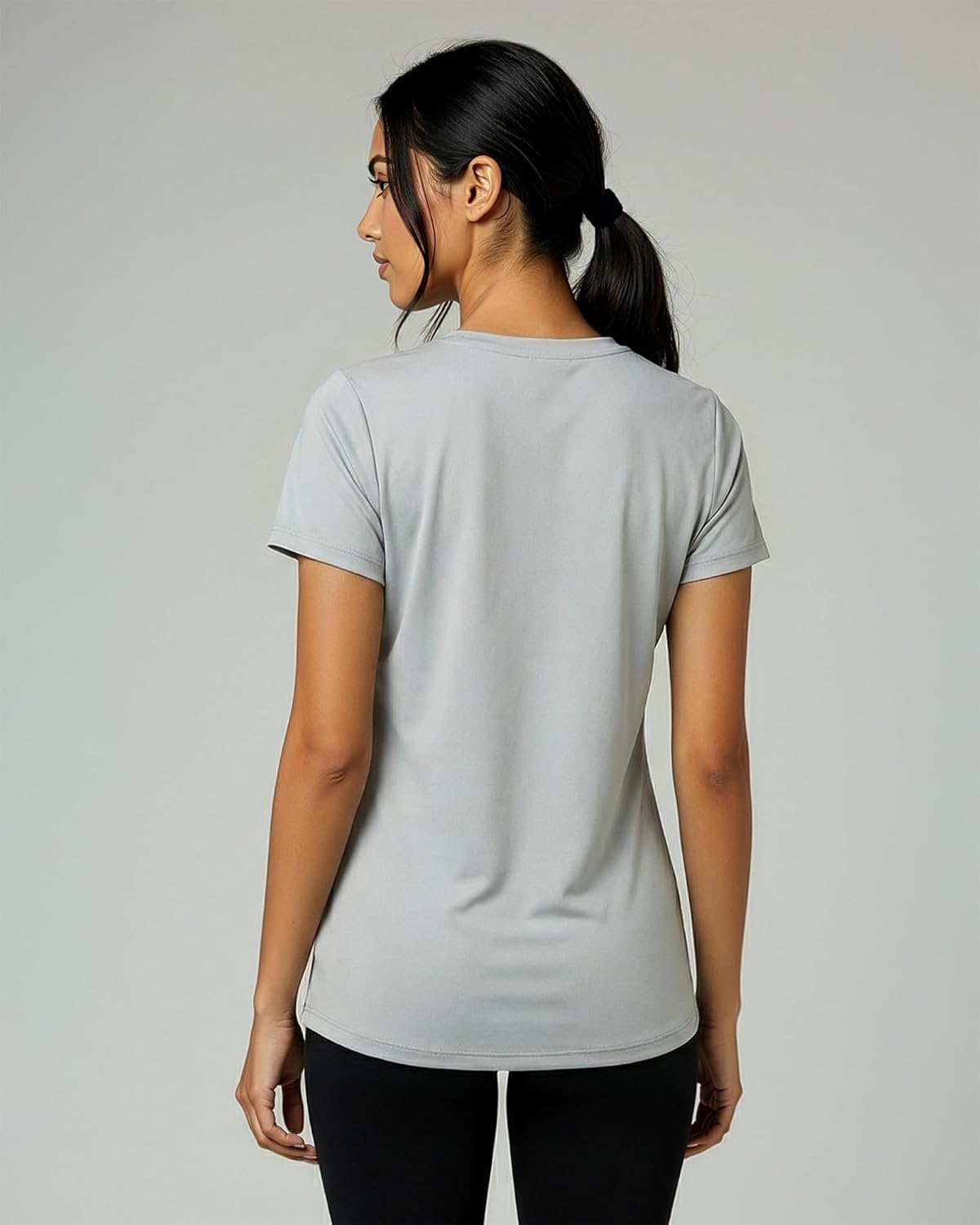 Women's Dry-Fit V-Neck Short Sleeve Workout Tee - 5 Pack | Plus Size Available