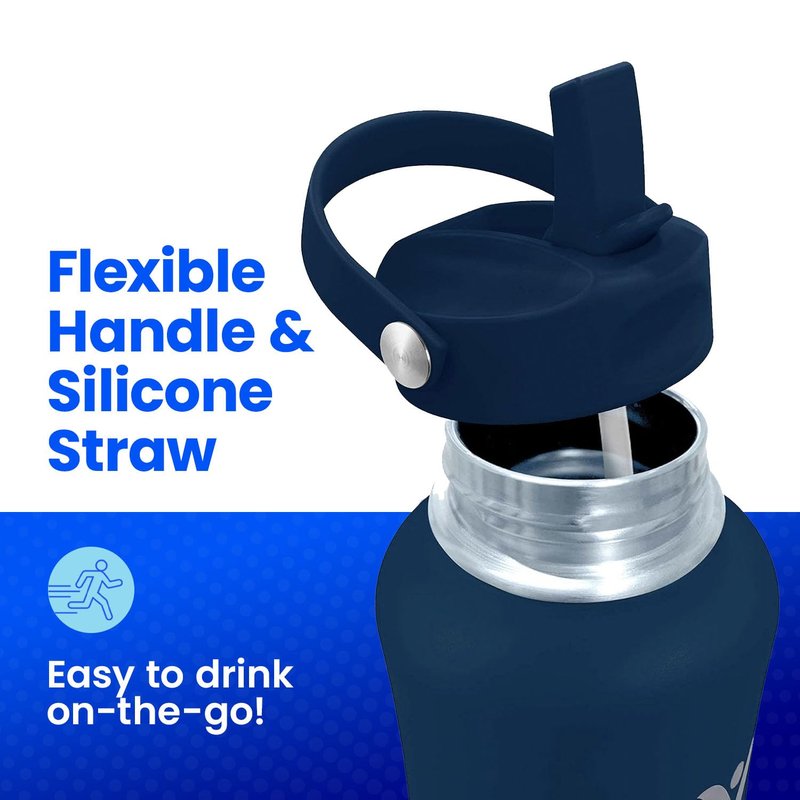 DYLN Straw Sports Cap, Compatible with 40, 32, 25 oz DYLN Bottles, Straw Lid, Water Bottle Lid Replacement, Leak-Free Design Water Bottle Lid, Galaxy Blue