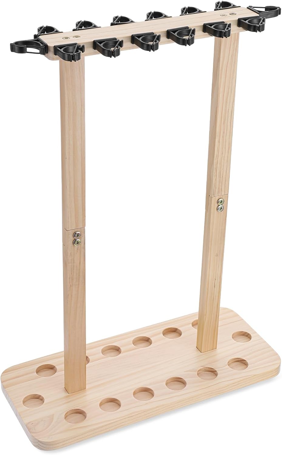 Fishing Rod Storage Rack - 100% Wood Floor Stand for 14 Rods | Garage Organization Solution