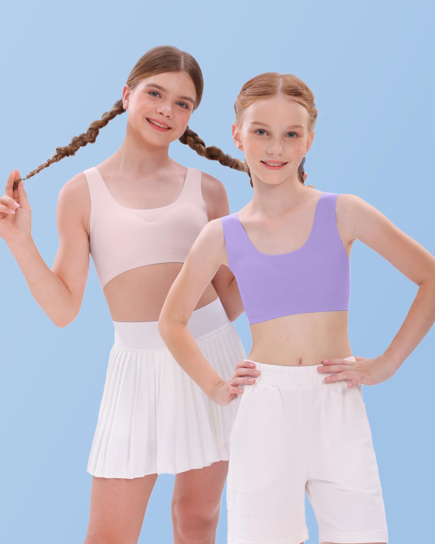 SALIA GIRL Training Bras for Girls 10-16 Sports Seamless Bra with Removable Padding Bras, Large