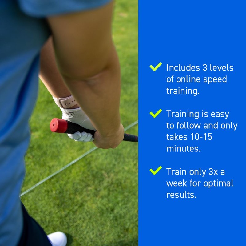 SuperSpeed Golf Counterweight Training Stick | Proven by Padraig Harrington | Increase Club Head Speed | One Club with Online Instructional Videos