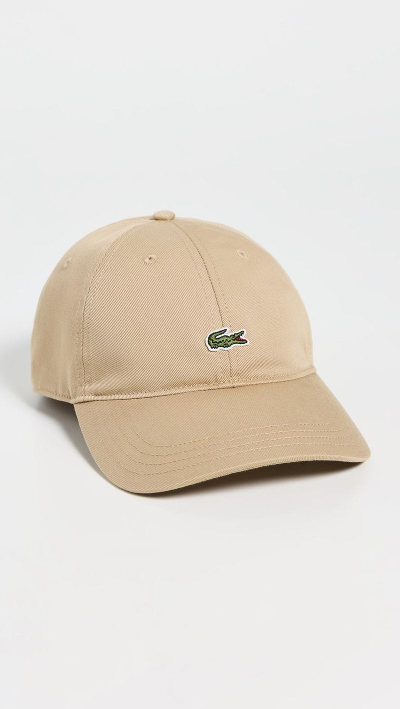 Lacoste Unisex Cotton Twill Cap, Beige, One Size