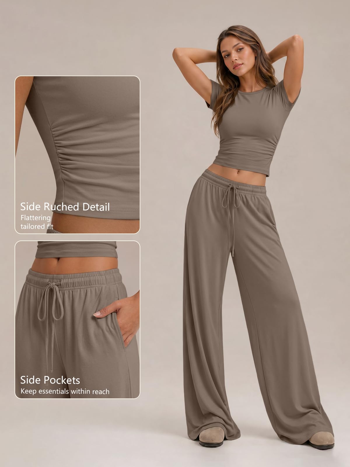 Trendy Queen Womens 2 Two Piece Set 2026 Summer Workout Vacation Gym Clothes Spring Fashion Lounge Matching Airport Travel Outfit Resort Wear Fitness Athleisure Clothing