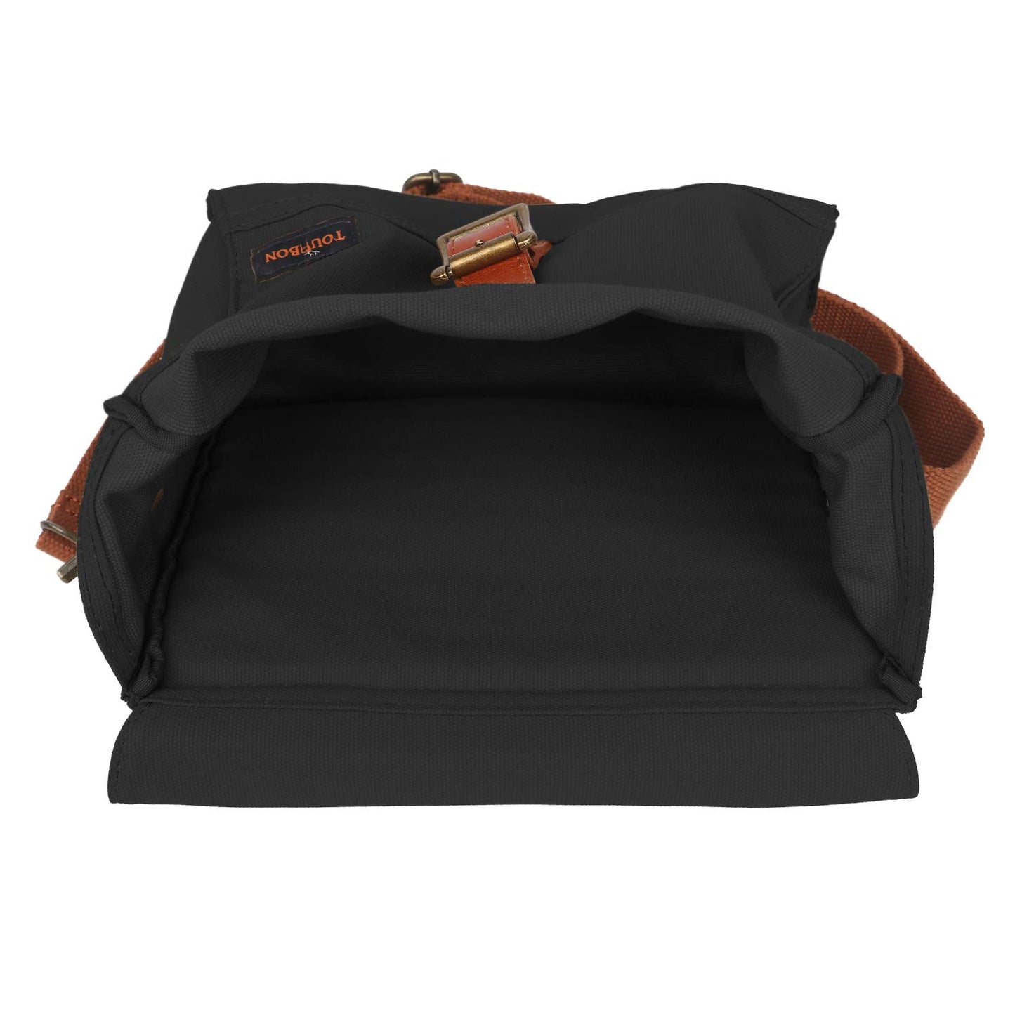 TOURBON Canvas Cycling Bike Handlebar Bag Bicycle Saddlebags Shoulder Messenger Storage (Black)