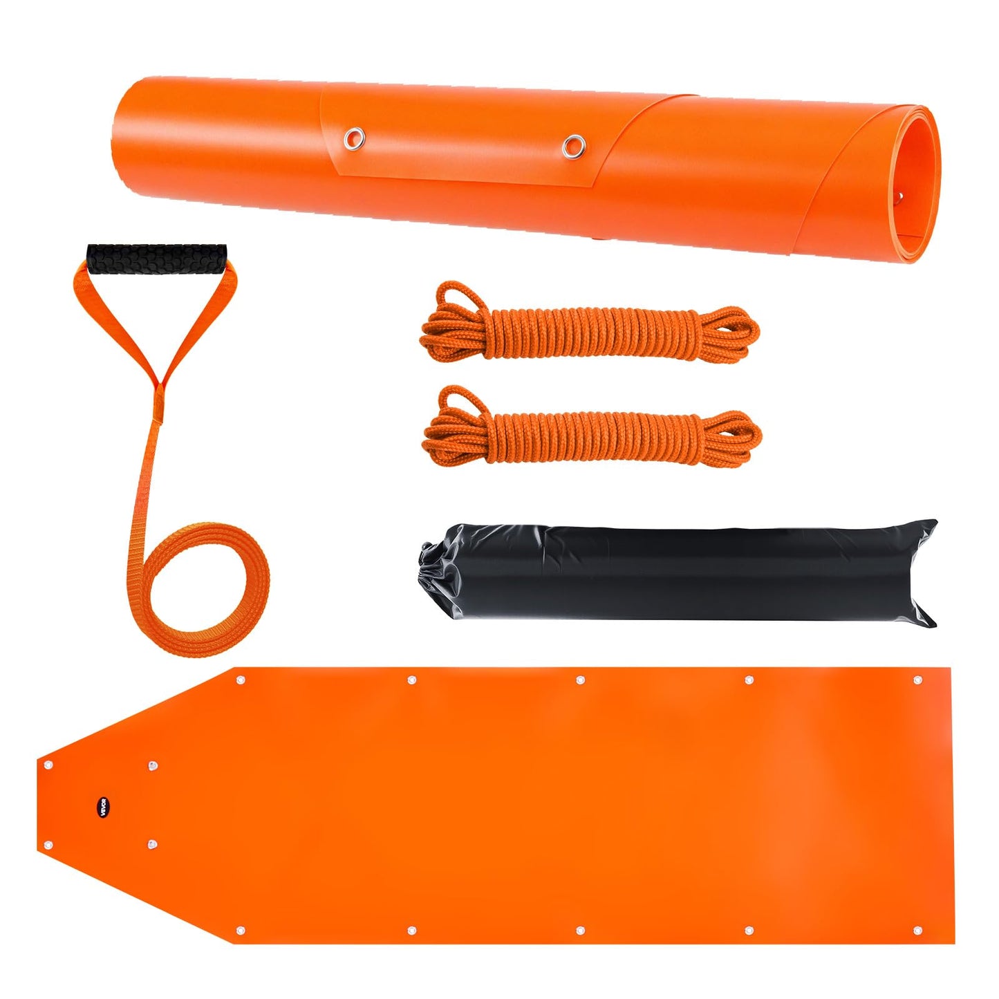 VEVOR Deer Drag Sled, 72.8 x 22.8 in, 550lbs Heavy Duty Yard Utility Sled, Tear-Resistant PE Drag Glider Mat with Ropes & Handle, Thickened Game Hauler for Firewood Ice Fishing Hauling Hunting