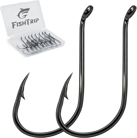 Octopus Fishing Hooks - Offset Beak Circle Hooks for Saltwater & Freshwater | 50/100/120/210 Pack for Catfish, Bass, Tuna, Walleye, Trout