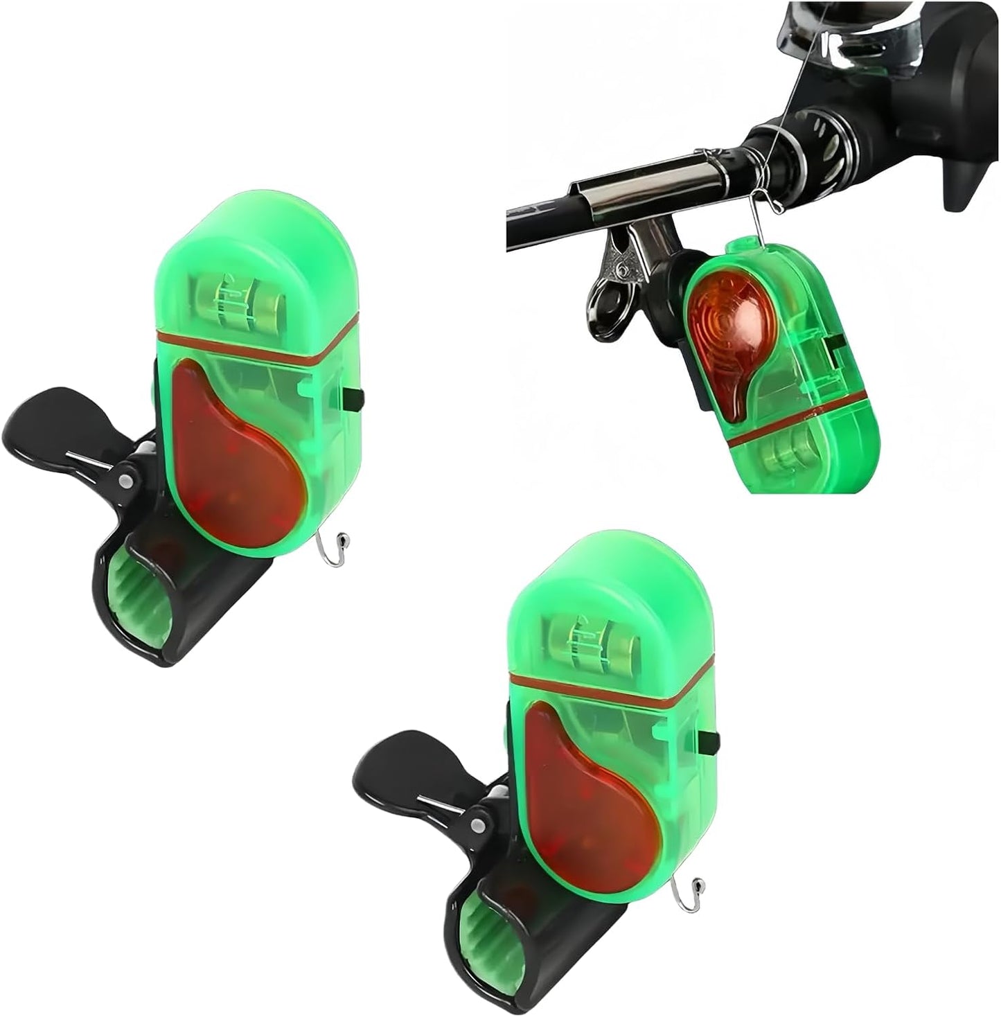 Fishing Bite Alarm - 2-Piece Sensitive Electronic Alerts with LED Lights | Perfect for All Fishing Scenarios