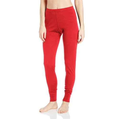 100% Merino Wool Women's Lightweight Base Layer Bottoms - Moisture Wicking Thermal Hiking Layers - True Red - X-Small