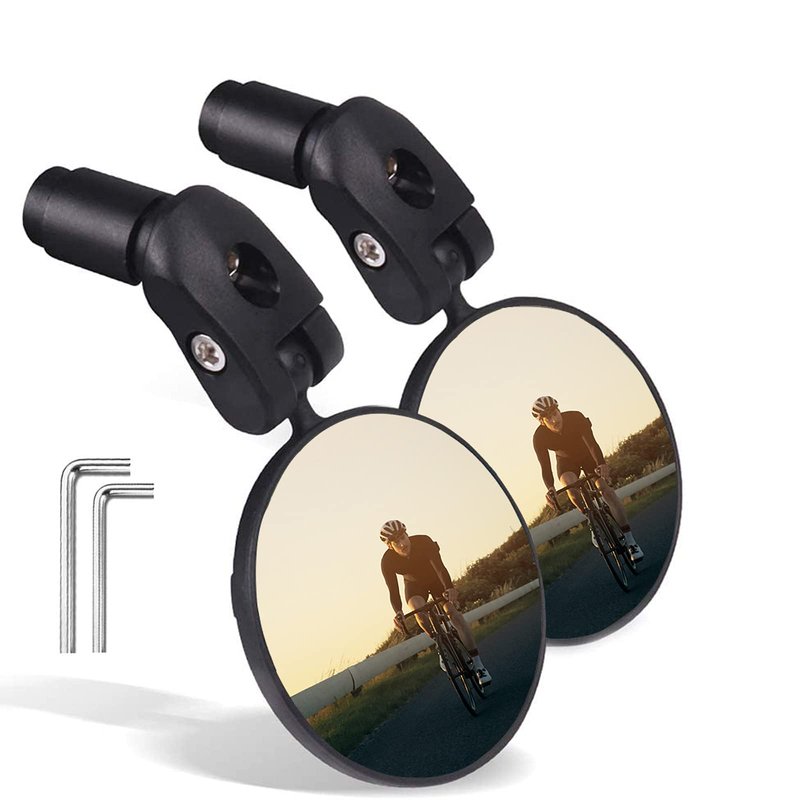 LWPITTY Bike Mirrors 2pcs Bar End Bicycle Mirrors for Handlebars - Cycling Lightweight Rear View Mirrors, Safe Rearview Mirror for Mountain Road Bike