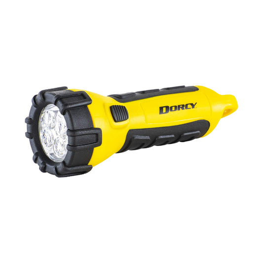 Dorcy 41-2510 Floating Waterproof LED Flashlight with Carabineer Clip, 55-Lumens, Yellow