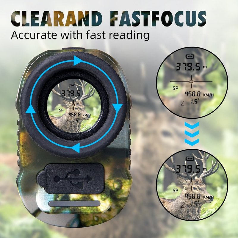 Flagfront Hunting Laser Rangefinder,1100 Yards Laser Range Finder for Hunting&Shooting, 6X Magnification,Multiple Modes,USB C Charging,Light Weight