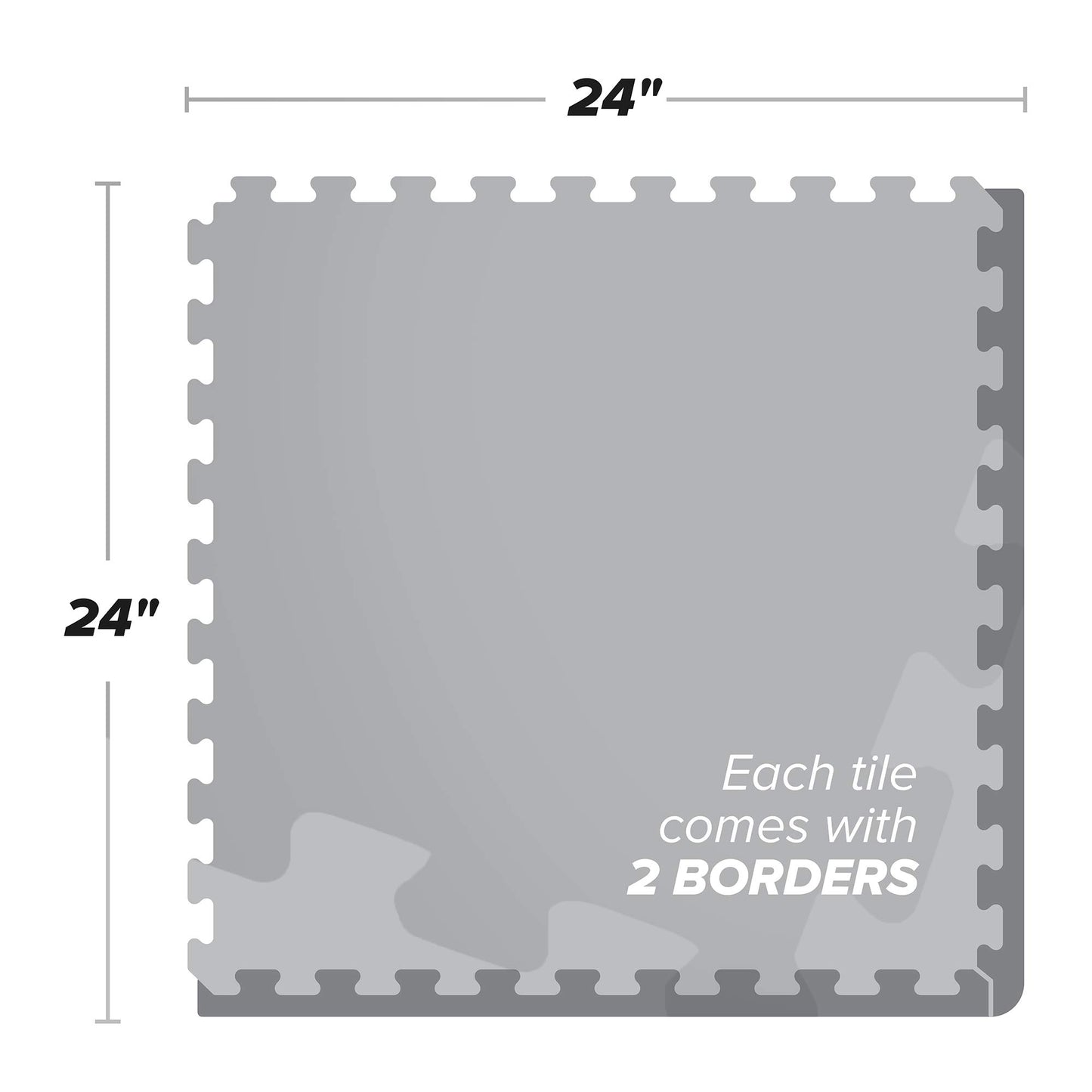 We Sell Mats 3/8 Inch Thick Multipurpose Exercise Floor Mat with EVA Foam, Interlocking Tiles, Anti-Fatigue for Home, or Gym, 24 in x 24 in