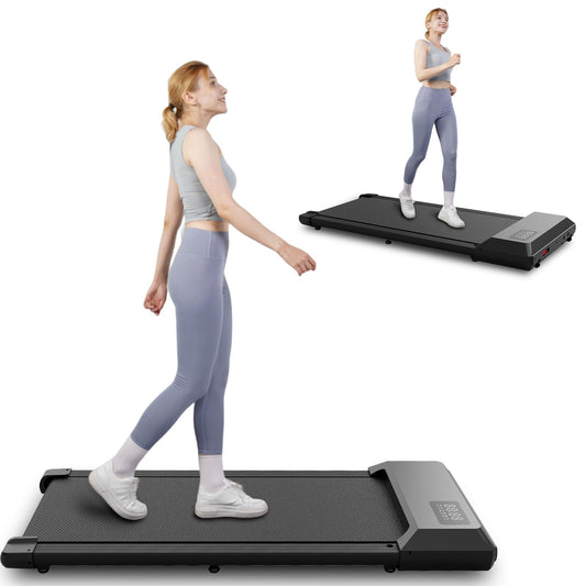 Walking Pad Treadmill Under Desk, 2 in 1 Mini Treadmill for Home Office,Portable Walking Pad with Remote Control and LED Display,Walking Jogging Machine with Wheels