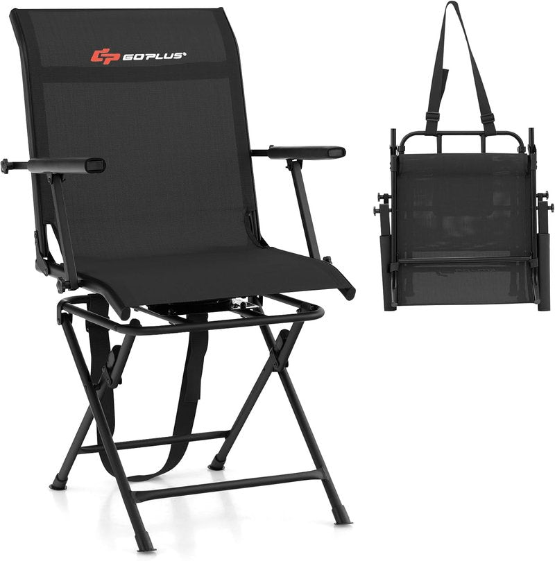 Hunting Chair - 360° Swivel Folding Blind Chair | Portable Deer Stool, 330LBS Capacity, Silent Design