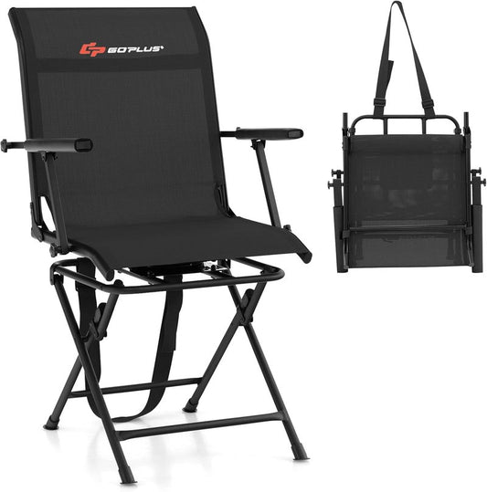 Hunting Chair - 360° Swivel Folding Blind Chair | Portable Deer Stool, 330LBS Capacity, Silent Design