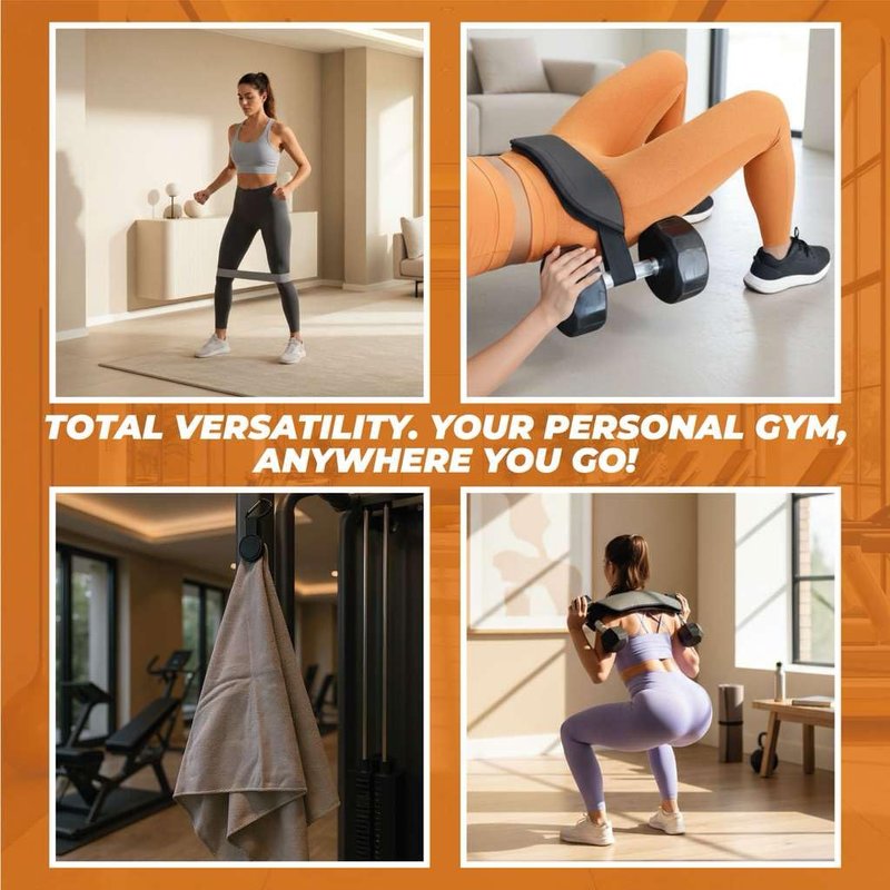 DANI11 Dumbbell Hip Thrust Belt with Magnetic Towel Combo - Hip Thrust Machine - Booty Trainer for Gym and Home Excercises - Dumbbell combo