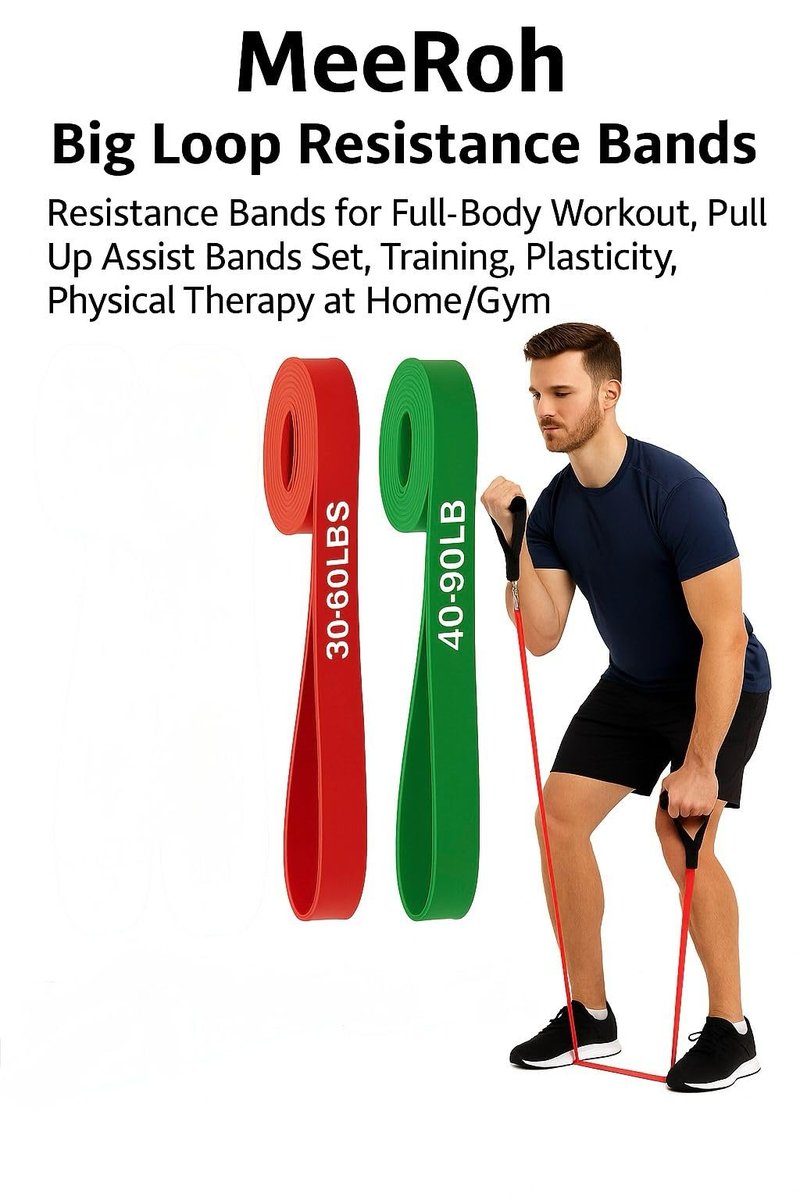 MeeRoh Pull Up Assist Band – Heavy Duty Resistance Band for Pull Ups – Premium Calisthenics Equipment for Home Gym – Assisted Pull Up Bands for Strength Training, Mobility & Pullup Bar Doorway Use