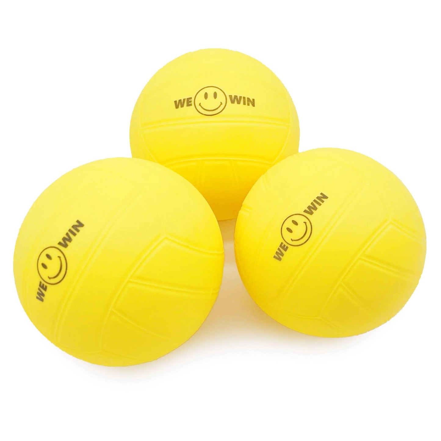 Aolowewin 3-Pack Spike Replacement Balls | Roundnet Game Extra Balls | Strong Bounce Ball | 3.5inch Yellow Soft Rubber Ball | Water Pool Lawn Beach Volleyball (3)