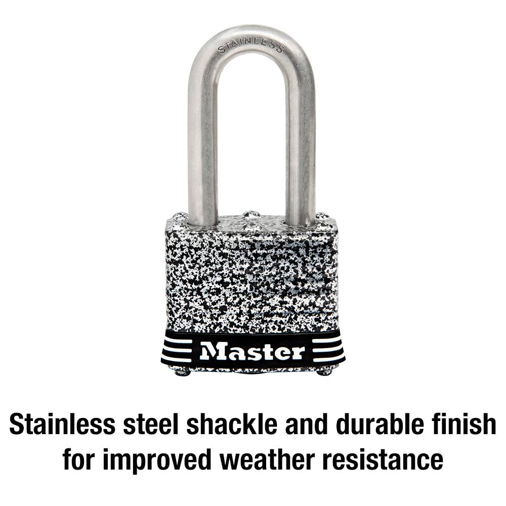 Master Lock 3SSKADLF Stainless Steel Outdoor Padlock with Key, 1 Pack