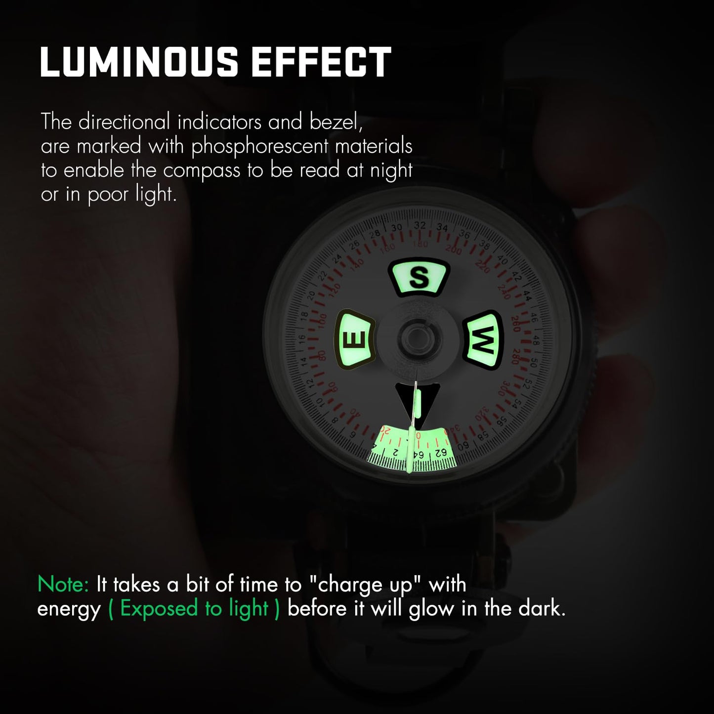 Eyeskey Multifunctional Military Sighting Navigation Compass with Inclinometer | Impact Resistant & Waterproof Compass for Hiking, Camping