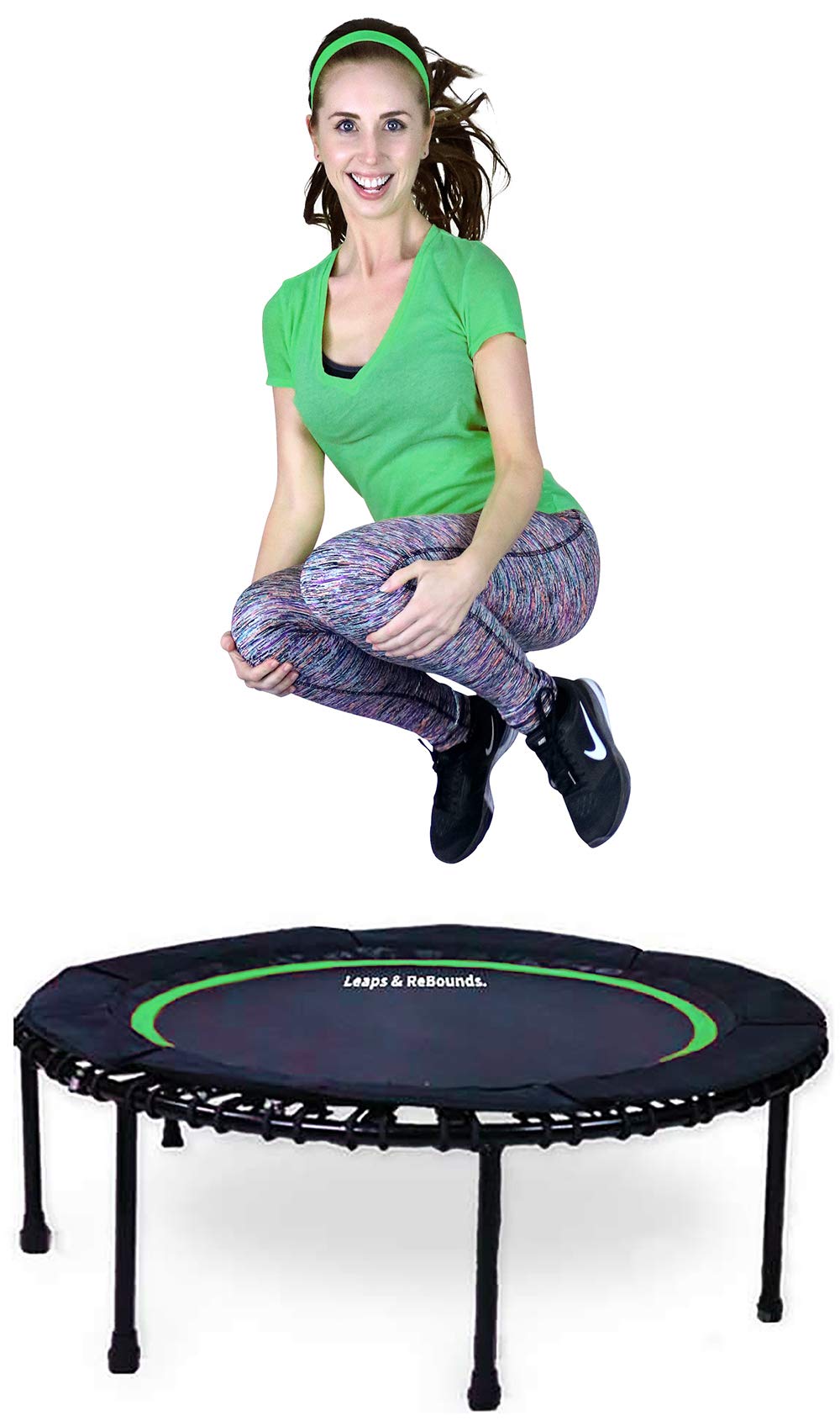 Leaps and ReBounds Trampoline for Adults and Kids - Rebounder with Online Workout Videos - for Outdoor Games, Fitness, and Recreational Activities - Safe, Quiet, Durable Cardio Exercise Equipment