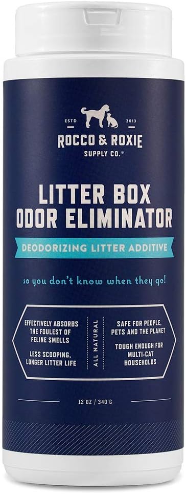 Rocco & Roxie Litter Box Odor Eliminator - Natural Cat Urine Deodorizer | Safe & Effective 12 oz