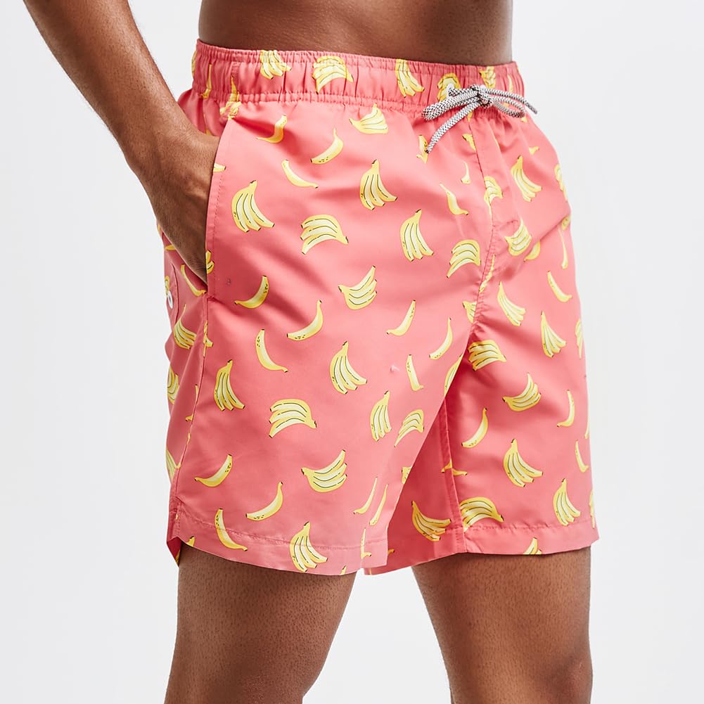 maamgic Mens Swim Trunks Quick Dry Swim Shorts with Mesh Lining Funny Swimwear Bathing Suits 7inch Banana Large