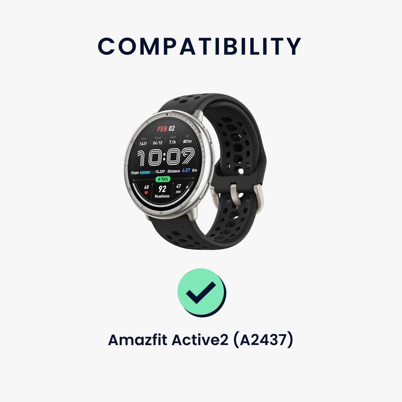 kwmobile USB Cable Charger Compatible with Amazfit Bip 6 / Amazfit Active 2 (A2437) / Active 2 Square (A2434) Cable - Charging Chord for Smart Watch - Black