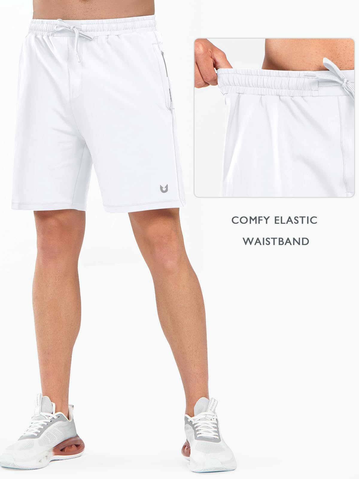 NORTHYARD Men's 7" Gym Shorts Knit Athletic Tennis Shorts for Men with Zipper Pockets for Workout Athletic Training Black 2XL