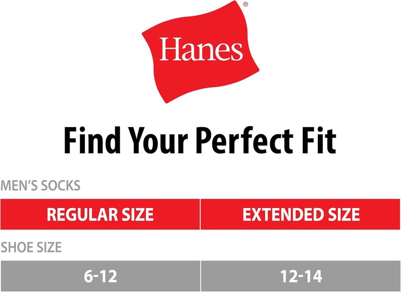 Hanes Men's Double Tough Moisture-Wicking Crew & Ankle Socks - Black & White Multi-Packs
