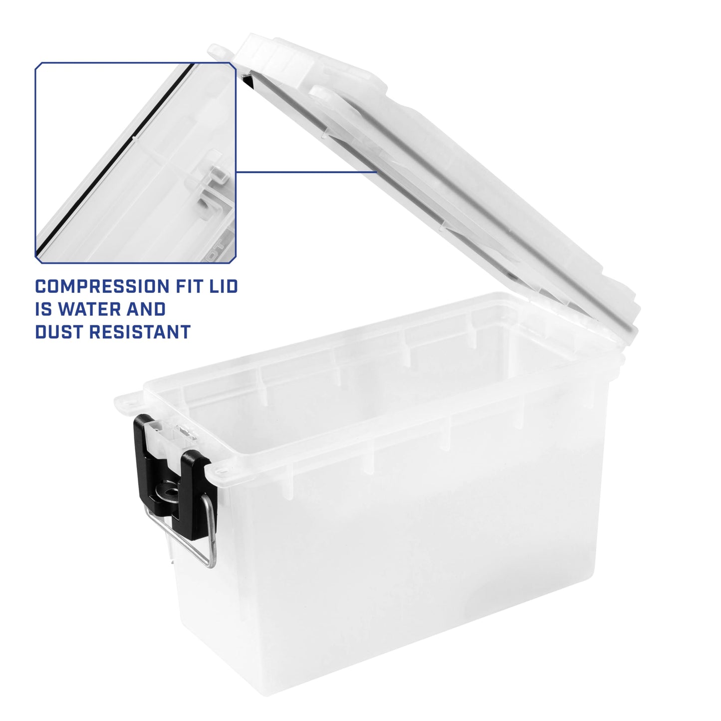 Sheffield Ammo Box Made in USA, Stackable Lockable Ammo Storage Box, Frost
