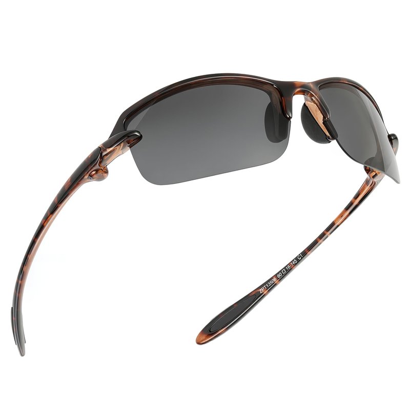 JIM HALO Polarized Sport Sunglasses for Men Women, Wrap Around Sun Glasses for Hiking Cycling Running Fishing UV400, Grey