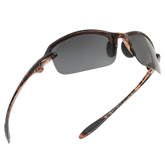 JIM HALO Polarized Sport Sunglasses for Men Women, Wrap Around Sun Glasses for Hiking Cycling Running Fishing UV400, Grey