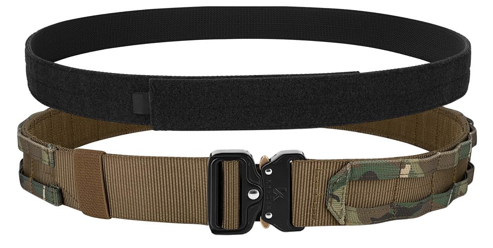 KRYDEX Quick Release Rigger MOLLE Belt 1.75 Inch Inner & Outer Tactical Heavy Duty Belt (CBMC, Small)