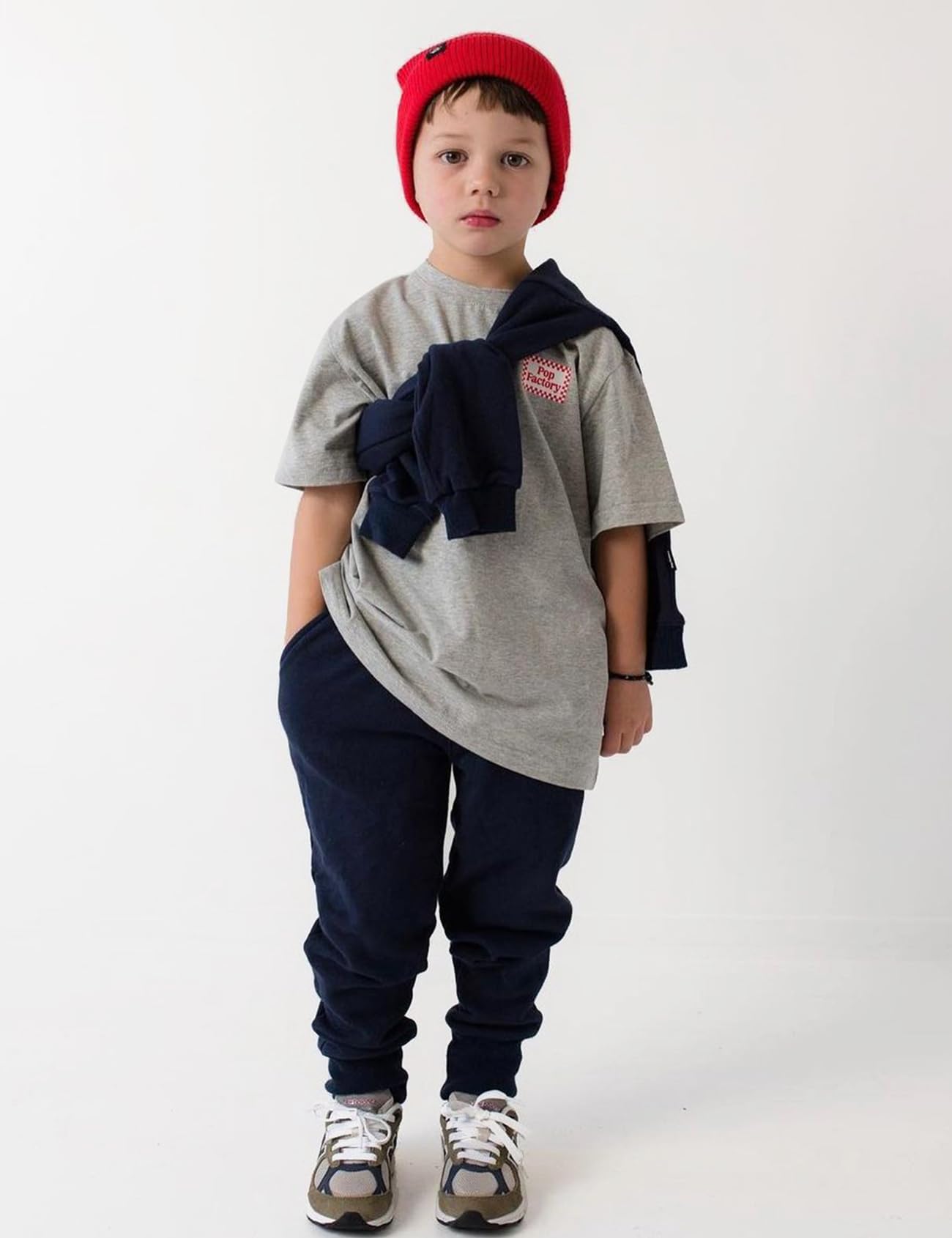 Flygo 3 Pack Boys Sweatpants Kids Active Joggers Athletic Casual Basic Pull On Pants with Pockets Drawstring(Black+Darkgrey+Navy 5-6 Y)