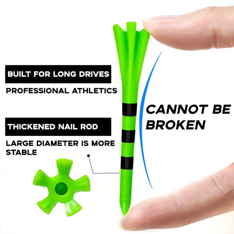 HUAEN Plastic Tees 120 Pack,3-1/4 INCH Unbreakable Long Blue Tees with 20 Short Golf Tee Bulk,Low Friction and Resistance