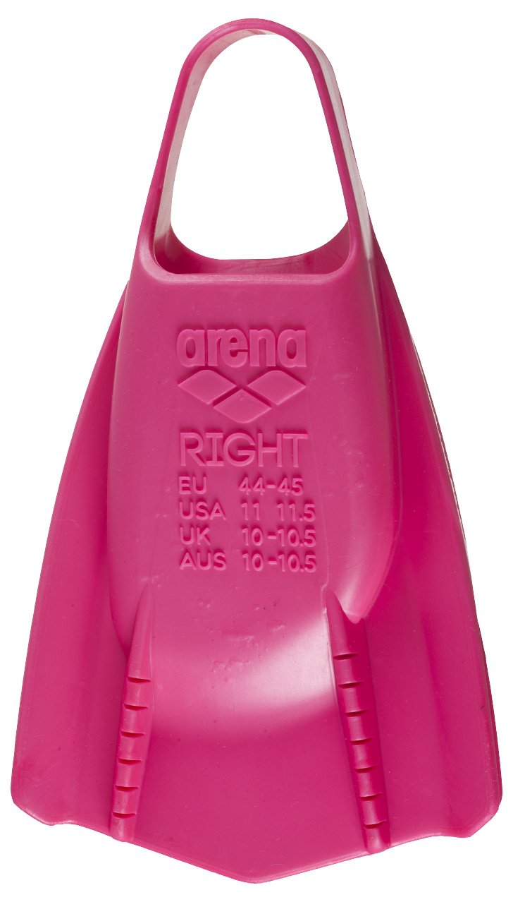 Arena Unisex Adult Powerfin Pro Swim Training Fins for Men and Women Silicone Short Blade Flippers Left/Right Custom Design, Pink, 11-12